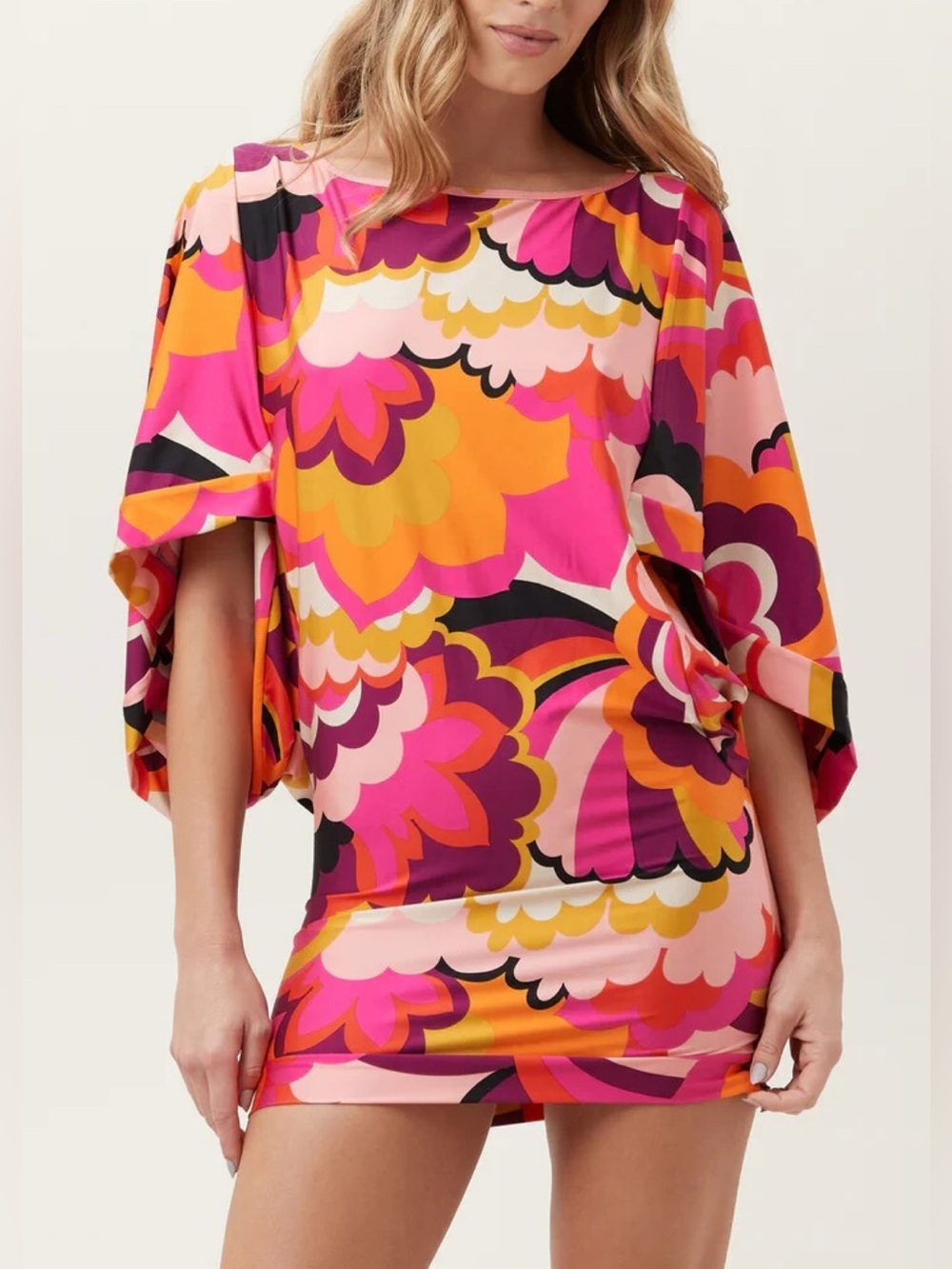 NEW TRINA TURK Fan Faire TUNIC Swim Cover Up Beach Resort Dress XS